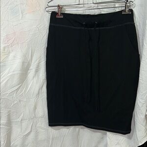 BENANCY Women's Black Drawstring Ponte Skirt size L. NWT